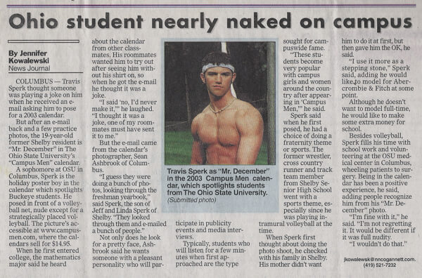 Shelby Student in Naked Male Calendar