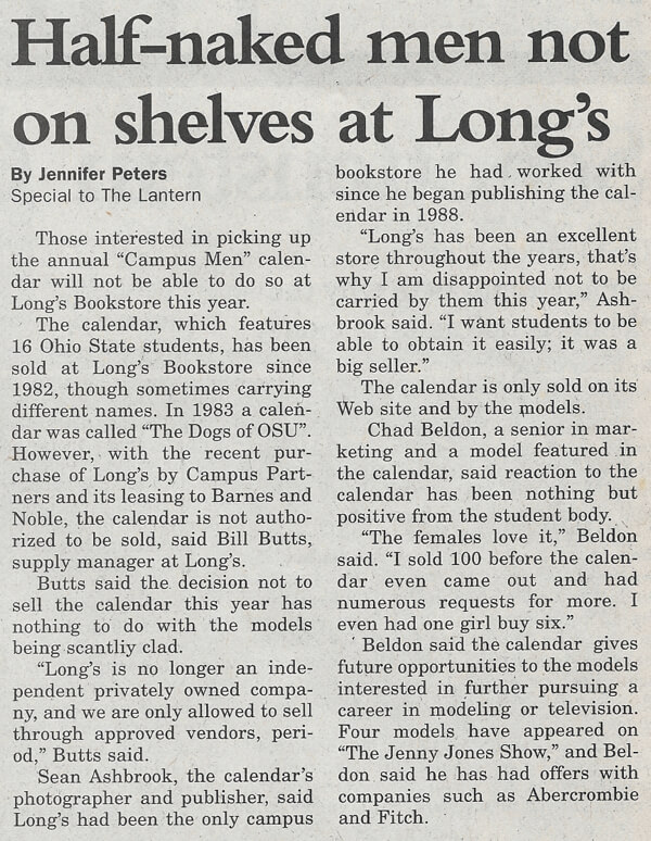 Campus Bookstore and Male Calendar