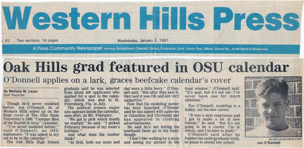 Cincinnati Student in Male Calendar